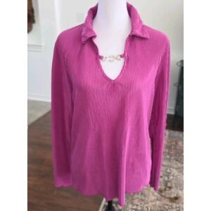 Luxology Women's Magenta Pink Silky Top - Size Large